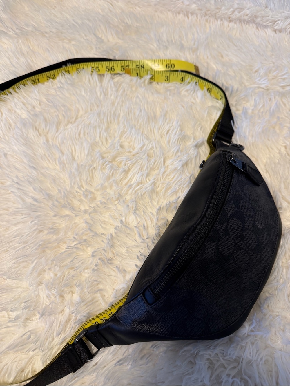 COACH Warren Mini Belt Bag/Fanny Pack Black Signature Coated Canvas No Hang Tag - Picture 15 of 16